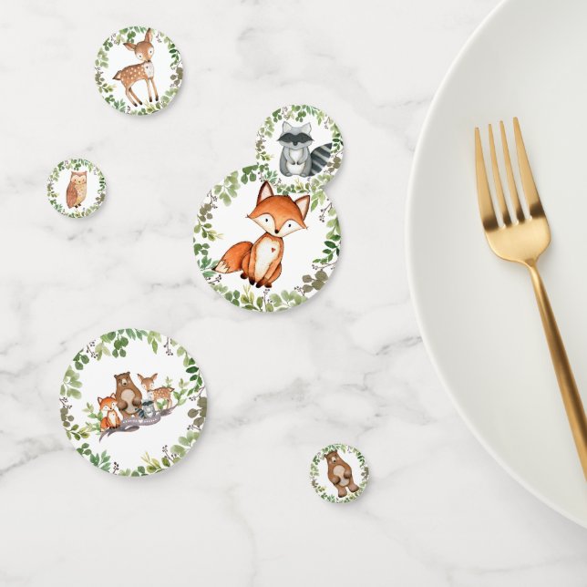 Greenery Woodland Animals Forest Party Baby Shower Confetti (Group)