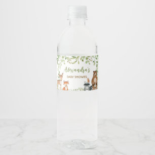 Greenery Woodland Baby Shower Bottle Label