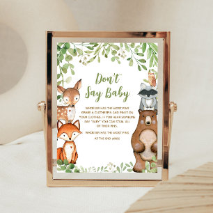 Greenery Woodland Baby Shower Don't Say Baby Sign