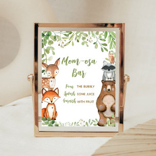 Greenery Woodland Baby Shower Mum Osa Bar Sign