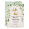 Greenery Woodland Deer Birthday Invitation