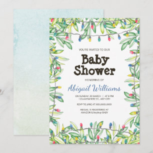 Greenery Woodland Garden Party Baby Shower Invitat Invitation