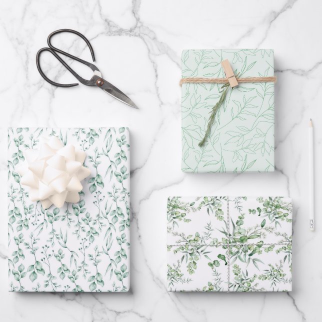 Greenery Wrapping Paper Sheet (Front)