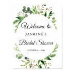 Greenery Wreath Bridal Shower Welcome Sign