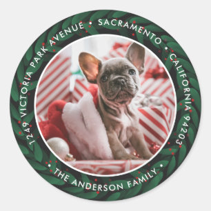 Greenery Wreath Christmas Return Address Labels