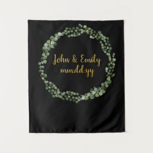 Greenery Wreath Photo Booth Fall Wedding Backdrop Tapestry