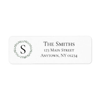 Greenery Wreath Return Address Label
