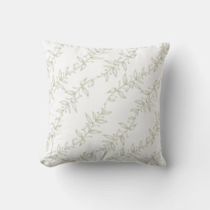 Greenery wreath sage green rustic floral  cushion