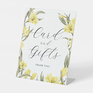 Greenery Yellow Flowers Baby Shower Card Gifts Pedestal Sign