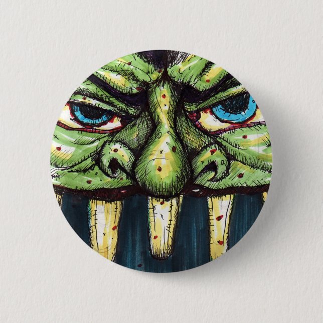 greenface 6 cm round badge (Front)