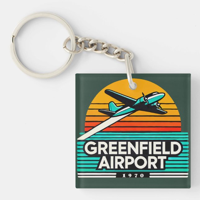 Greenfield Airport Acrylic Keychain (Front)