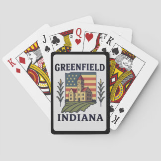 Greenfield Indiana American Flag Playing Cards