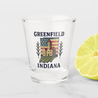 Greenfield Indiana American Flag Shot Glass