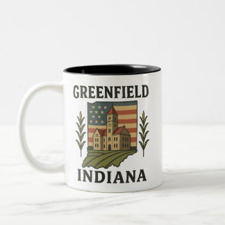 Greenfield Indiana Courthouse Patriotic Mug