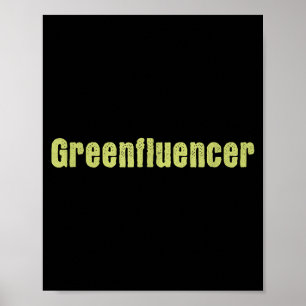 Greenfluencer retro aesthetic plant lover eco poster