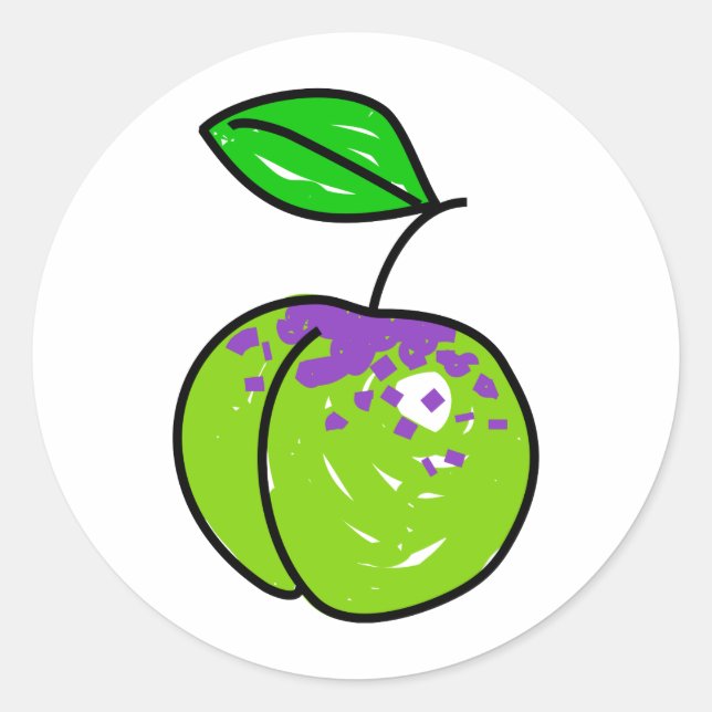 Greengage Plum Classic Round Sticker (Front)