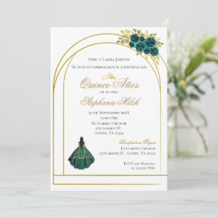 Greengery Floral Mexican Quinceanera Invitation