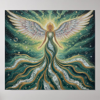 GreenGoldMysticAngel Poster