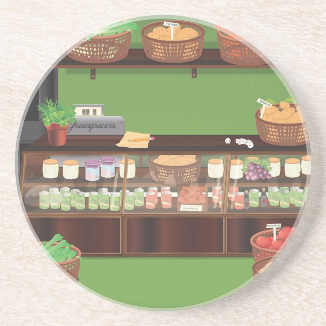 Greengrocers Store Coaster (Front)
