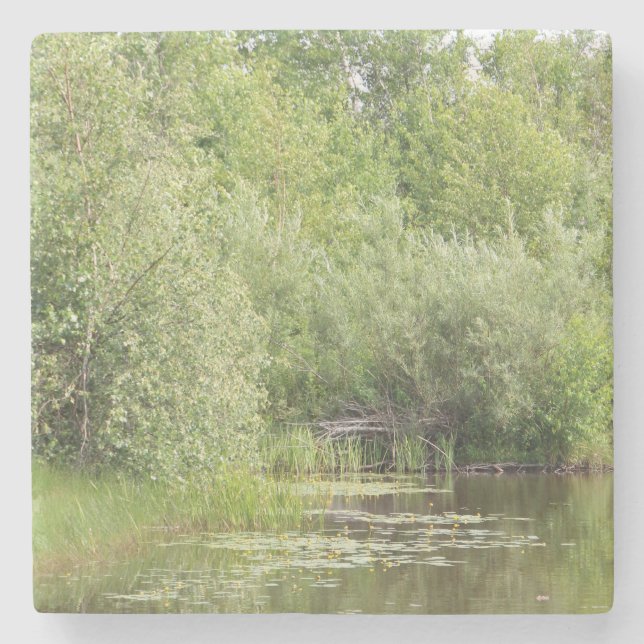 Greenhill Pond Stone Coaster (Front)