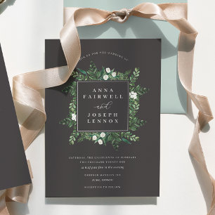 Greenhouse Elegant Watercolor Botanical Wedding Invitation