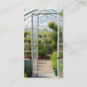 Greenhouse Filled With Flowers Business Card
