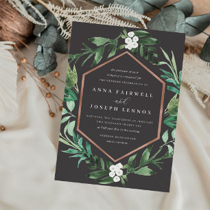 Greenhouse Frame Watercolor Botanical Wedding Invitation