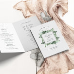 Greenhouse Frame | Watercolor Botanical Wedding Program<br><div class="desc">Designed to coordinate with our Greenhouse collection, these elegant folded wedding programs feature a crisp white background adorned with green watercolor botanical foliage, tiny white flowers, and faux copper foil geometric accents. Customize the front with your names, wedding location, and date. Add your ceremony and bridal party details to the...</div>