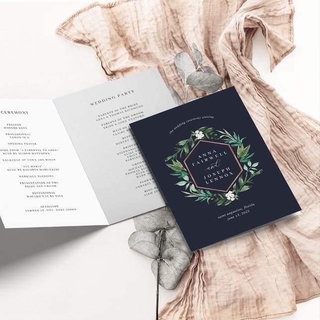 Greenhouse Frame | Watercolor Botanical Wedding Program (Creator Uploaded)