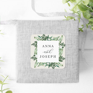 Greenhouse Frame Watercolor Botanical Wedding Square Sticker