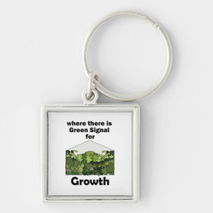 Greenhouse Green Signal For Growth Garden Opening  Key Ring