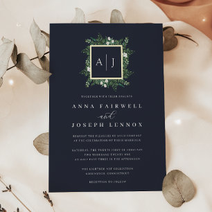 Greenhouse Monogram   Green Botanical Wedding