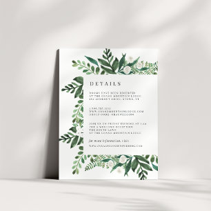 Greenhouse   Watercolor Botanical Guest Details Enclosure Card