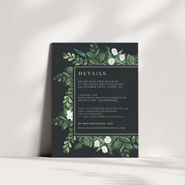 Greenhouse Watercolor Botanical Guest Information Enclosure Card (Creator Uploaded)