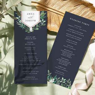 Greenhouse Watercolor Botanical Wedding Ceremony Program