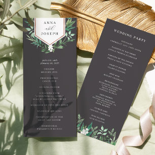 Greenhouse   Watercolor Botanical Wedding Ceremony Program
