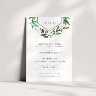 Greenhouse Watercolor Botanical Wedding Details Enclosure Card
