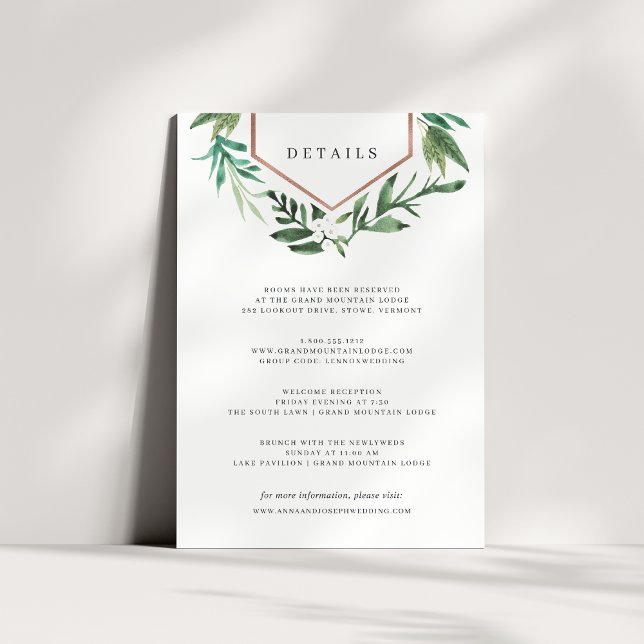 Greenhouse | Watercolor Botanical Wedding Details Enclosure Card (Creator Uploaded)