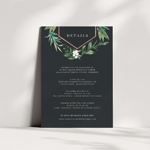 Greenhouse Watercolor Botanical Wedding Details Enclosure Card