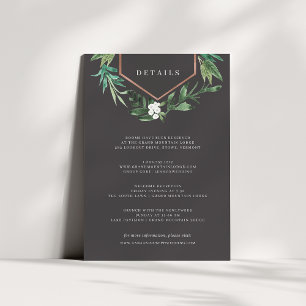 Greenhouse Watercolor Botanical Wedding Details Enclosure Card