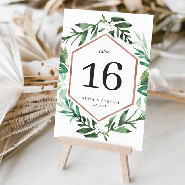 Greenhouse | Watercolor Botanical Wedding Table Number (Creator Uploaded)