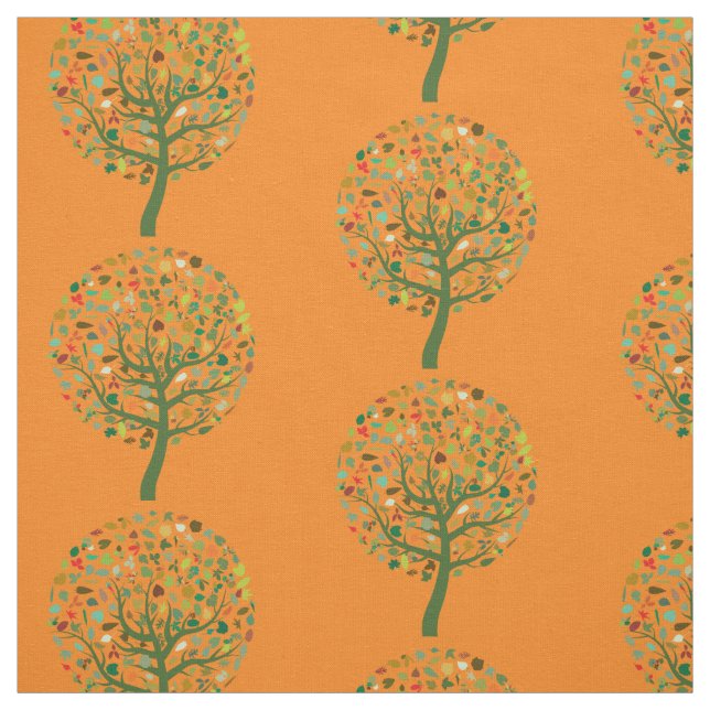 Greenie cute tree environmental fabric (Swatch)