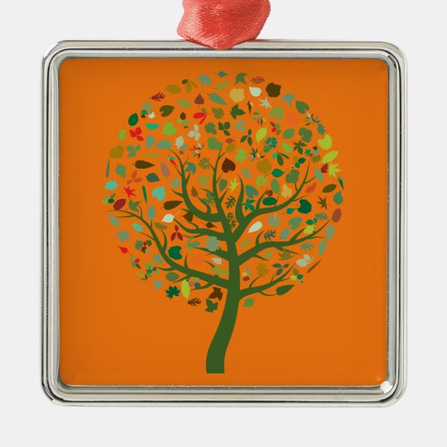 Greenie cute tree environmental metal ornament (Front)