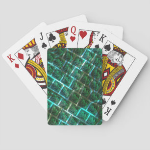 'Greenish framed eyes', scratches and blue grating Playing Cards