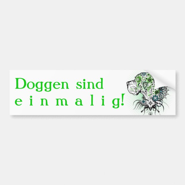 Greenish German Great Dane Bumper Sticker (Front)