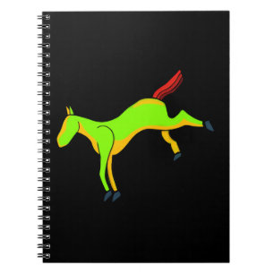 Greenish horse with shades of red on the tail notebook