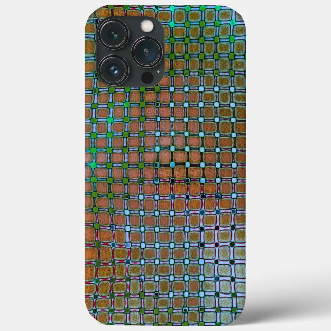 Greenish mizzle spots under grid rustic antiquated Case-Mate iPhone case (Back)