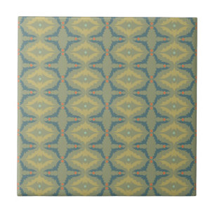 Greenish Retro Vintage Pattern Ceramic Tile