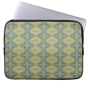 Greenish Retro Vintage Pattern Laptop Sleeve