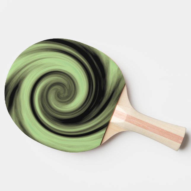 Greenish Swirl Ping Pong Paddle (Side)